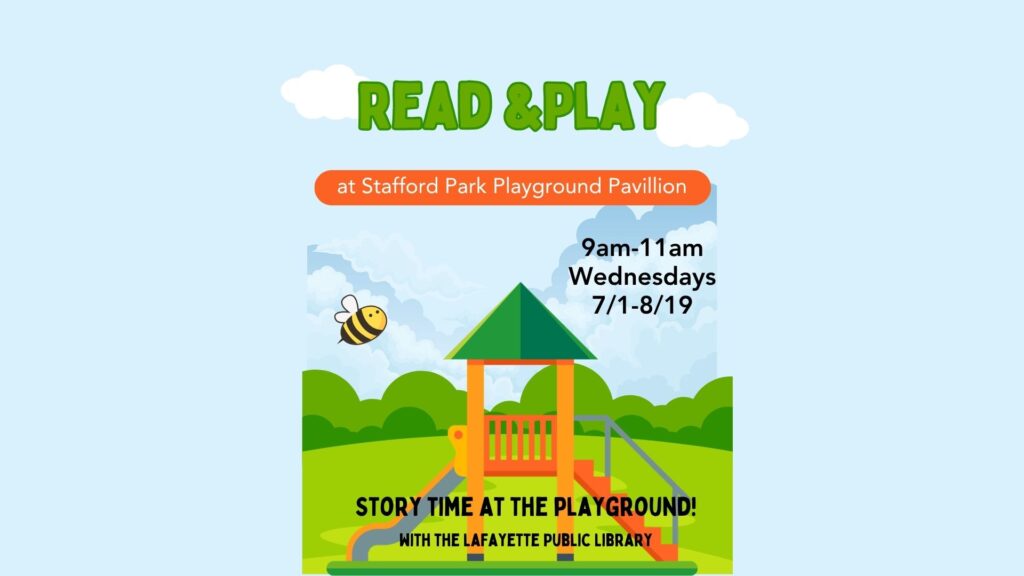 Announcement for story time at the park